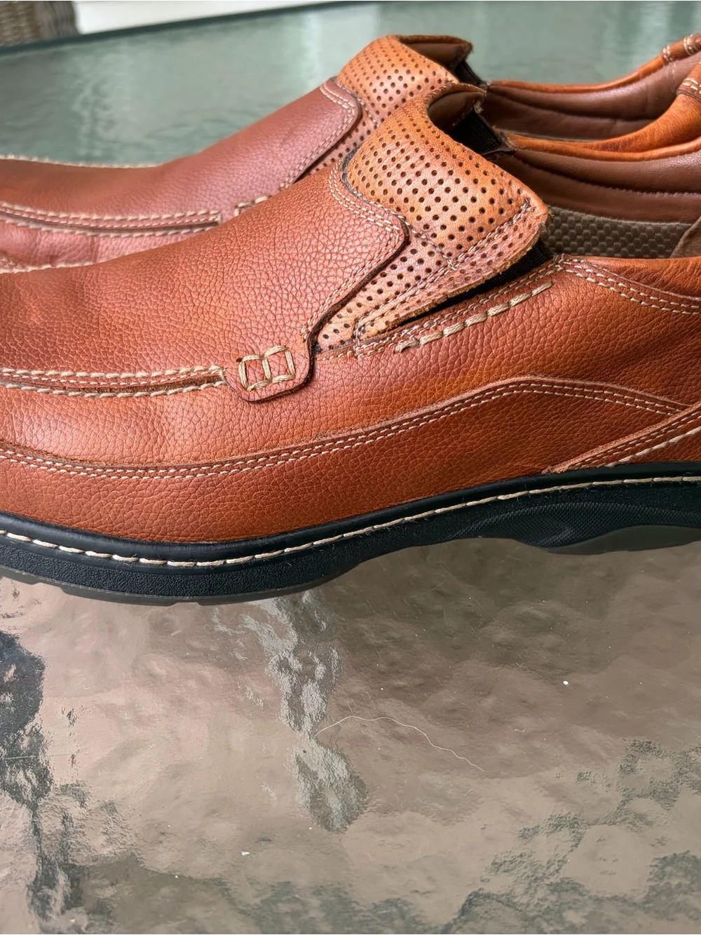 Johnston & Murphy Colvard XC4 12M Cognac brown Waterproof Sheepskin Loafers